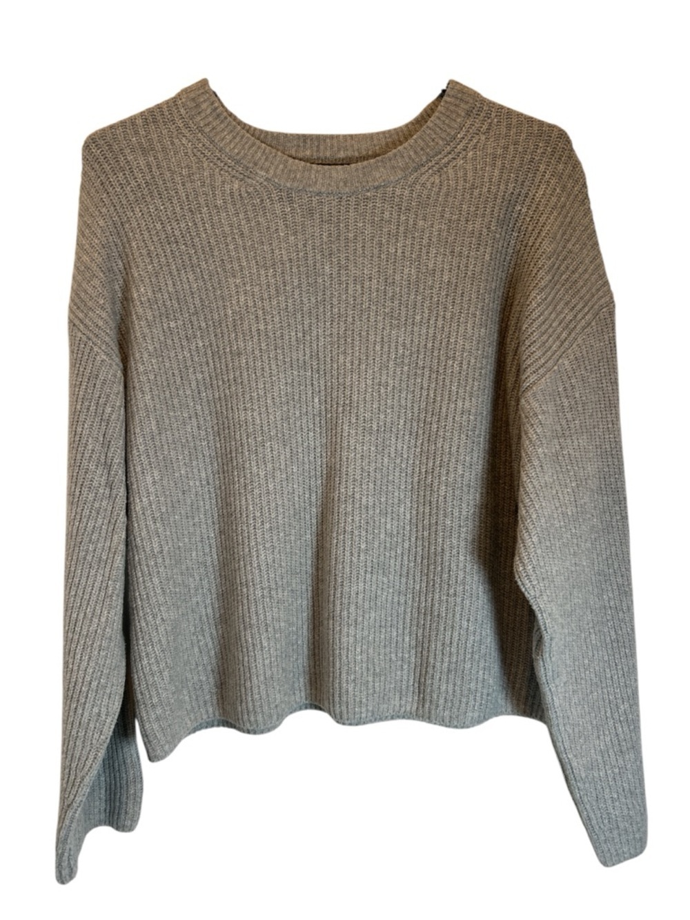 GAP Women's Taupe Ribbed Crewneck Sweater